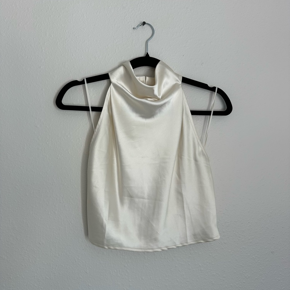 Satin cowl neck top